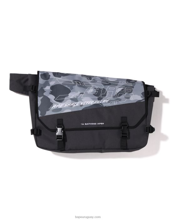 bolso messenger con diseño de panal de abeja hombres gris 26D80391 A Bathing Ape