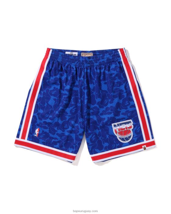 pantalones cortos de jersey x m&n brooklyn nets hombres azul 26D80373 A Bathing Ape