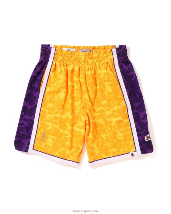 pantalones cortos de jersey x m&n los angeles lakers hombres amarillo 26D80362 A Bathing Ape