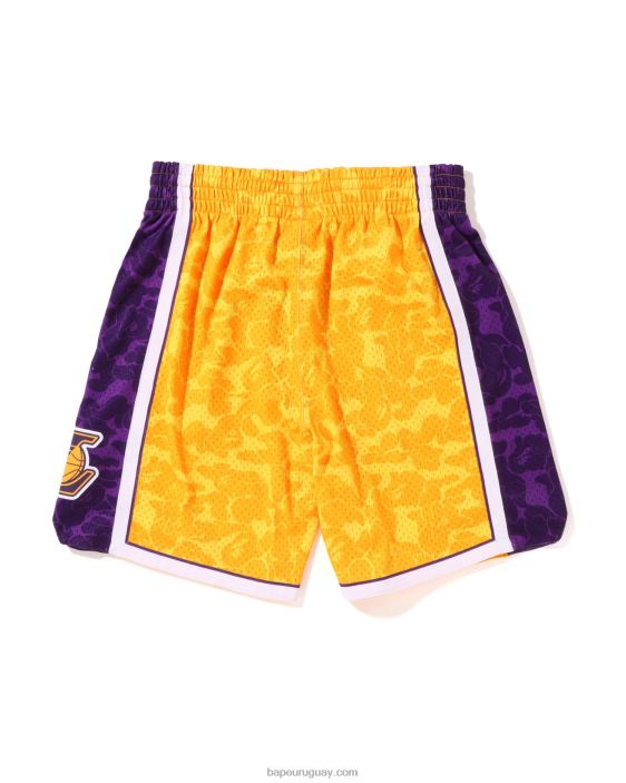 pantalones cortos de jersey x m&n los angeles lakers hombres amarillo 26D80362 A Bathing Ape