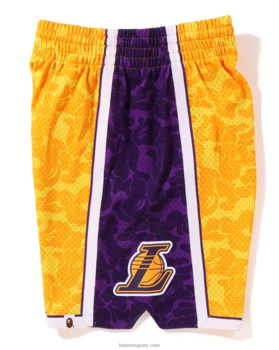 pantalones cortos de jersey x m&n los angeles lakers hombres amarillo 26D80362 A Bathing Ape