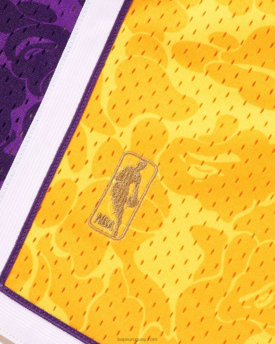 pantalones cortos de jersey x m&n los angeles lakers hombres amarillo 26D80362 A Bathing Ape