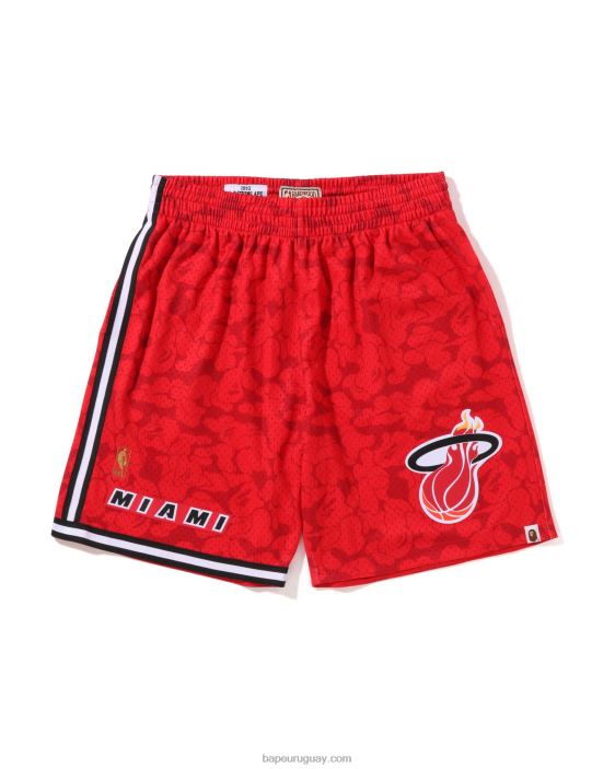 pantalones cortos de jersey x m&n miami heat hombres rojo brillante 26D80370 A Bathing Ape