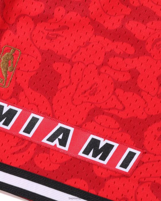 pantalones cortos de jersey x m&n miami heat hombres rojo brillante 26D80370 A Bathing Ape