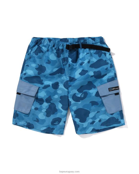 shorts cargo camuflados de nido de abeja hombres azul claro 26D8096 A Bathing Ape