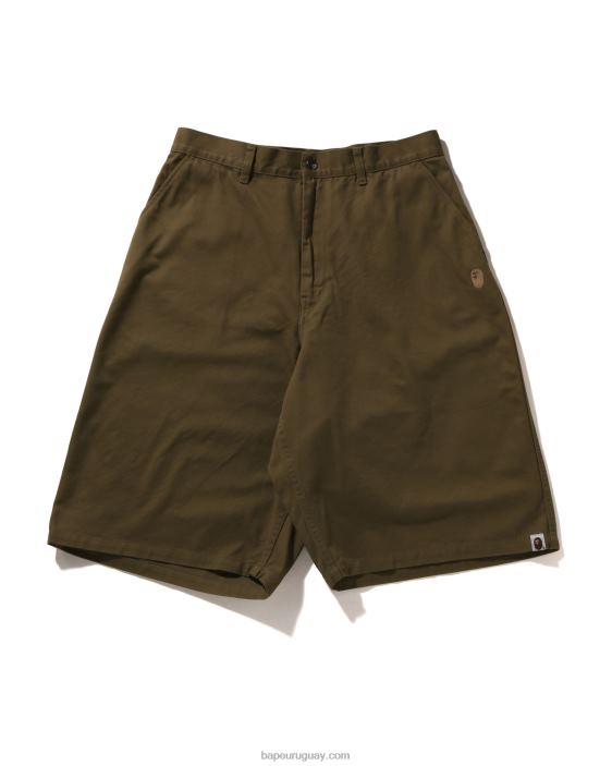 shorts chinos de corte holgado de un punto hombres beige 26D8098 A Bathing Ape