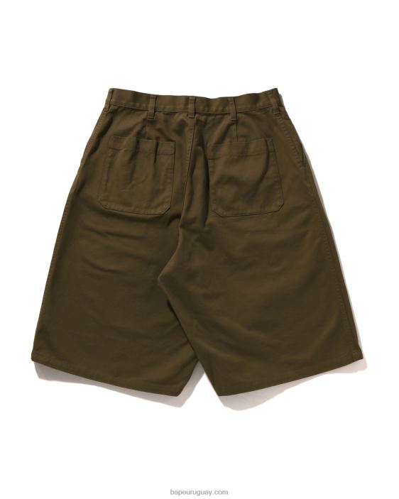 shorts chinos de corte holgado de un punto hombres beige 26D8098 A Bathing Ape