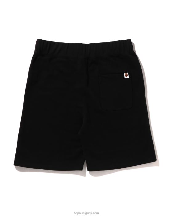 shorts deportivos de un punto con cabeza hombres negro 26D80102 A Bathing Ape
