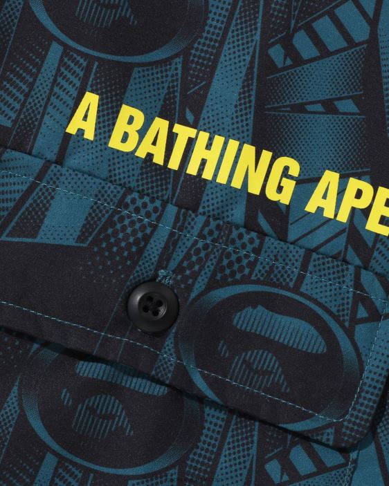 camisa holgada Speed ​​Racer hombres azul 26D80314 A Bathing Ape