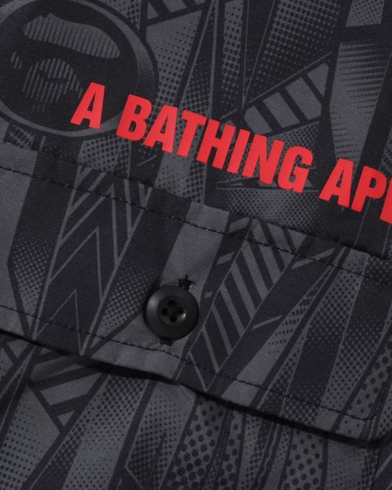 camisa holgada Speed ​​Racer hombres negro 26D80313 A Bathing Ape