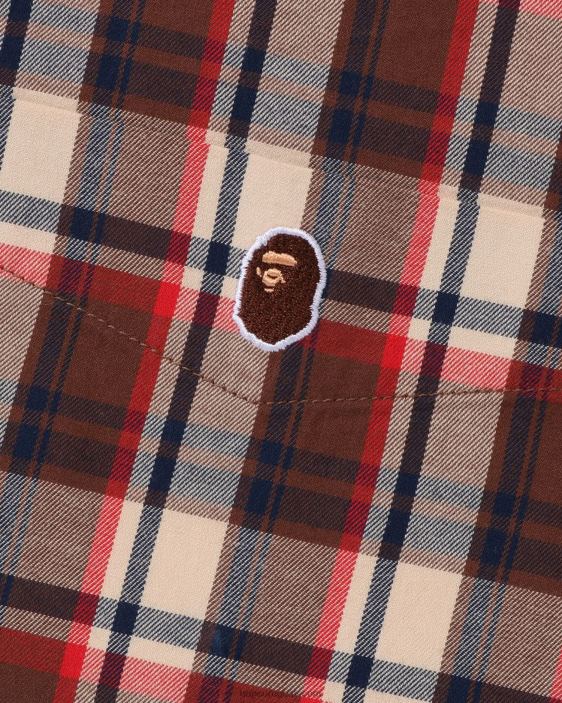 camisa holgada a cuadros mini hombres rojo brillante 26D80231 A Bathing Ape