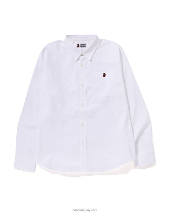 camisa oxford de corte holgado hombres blanco 26D80331 A Bathing Ape