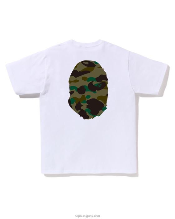 1ra camiseta de camuflaje con cabeza grande hombres blanco 26D803 A Bathing Ape