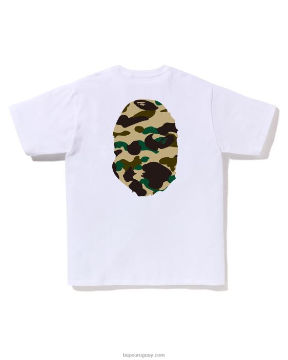 1ra camiseta de camuflaje con cabeza grande hombres blanco 26D804 A Bathing Ape