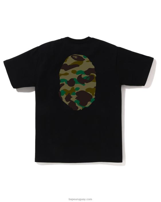 1ra camiseta de camuflaje con cabeza grande hombres negro 26D801 A Bathing Ape