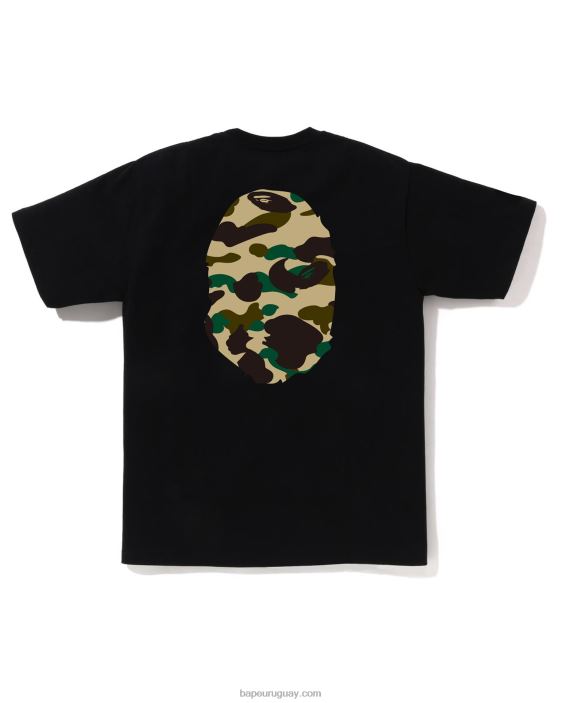 1ra camiseta de camuflaje con cabeza grande hombres negro 26D802 A Bathing Ape
