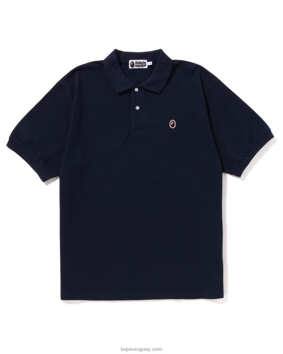 Polo Head de ajuste holgado de un punto hombres Azul marino 26D8057 A Bathing Ape