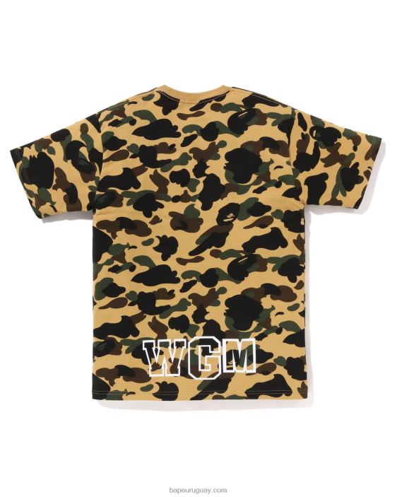 Primera camiseta de camuflaje con tiburón hombres amarillo 26D80241 A Bathing Ape