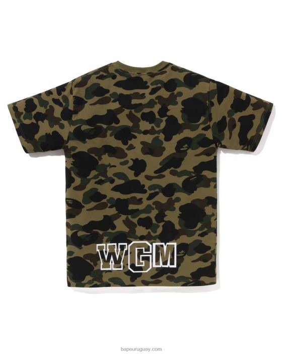 Primera camiseta de camuflaje con tiburón hombres ejercito verde 26D80240 A Bathing Ape