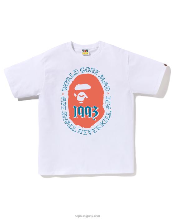 cabeza 1993 camiseta hombres blanco 26D8055 A Bathing Ape