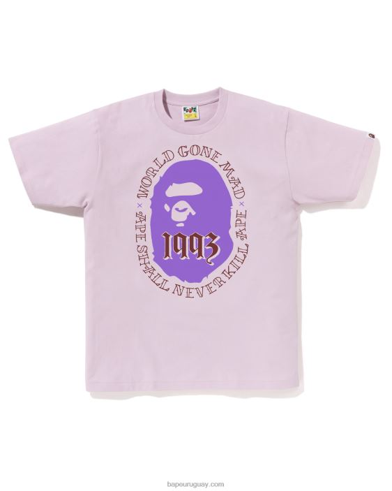 cabeza 1993 camiseta hombres lila pastel 26D8054 A Bathing Ape