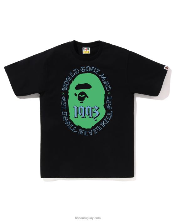 cabeza 1993 camiseta hombres negro 26D8051 A Bathing Ape