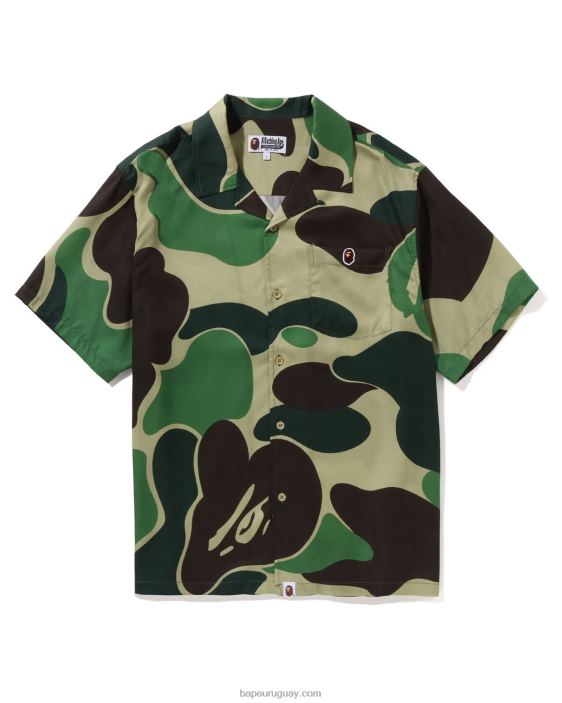 camisa abc camuflada con cuello abierto hombres ejercito verde 26D80121 A Bathing Ape