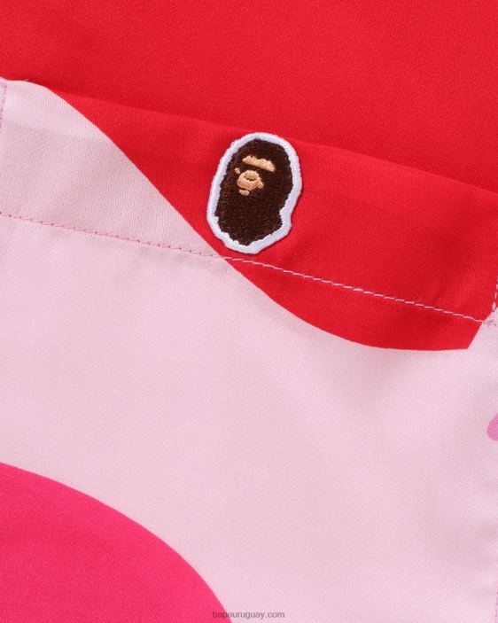camisa abc camuflada con cuello abierto hombres rosa 26D80122 A Bathing Ape