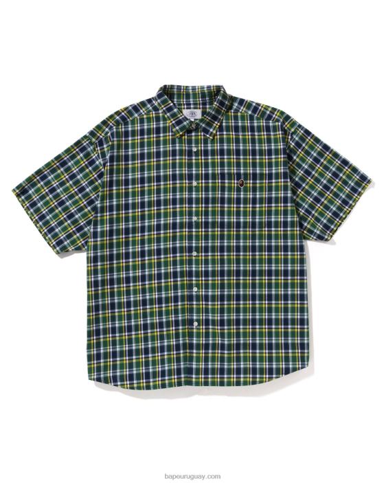 camisa holgada a cuadros mini hombres ejercito verde 26D80134 A Bathing Ape