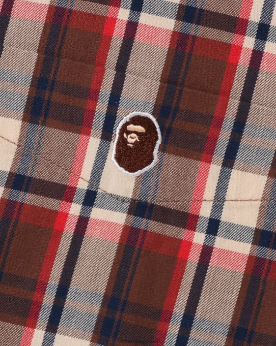 camisa holgada a cuadros mini hombres rojo brillante 26D80135 A Bathing Ape