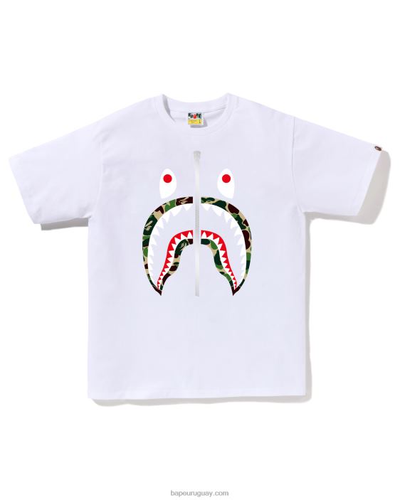 camiseta abc camuflaje tiburón hombres blanco 26D8094 A Bathing Ape