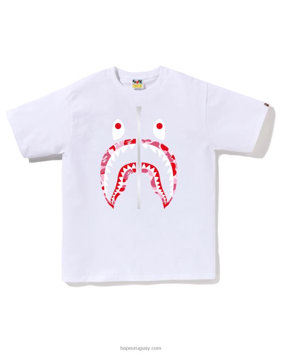 camiseta abc camuflaje tiburón hombres blanco 26D8095 A Bathing Ape