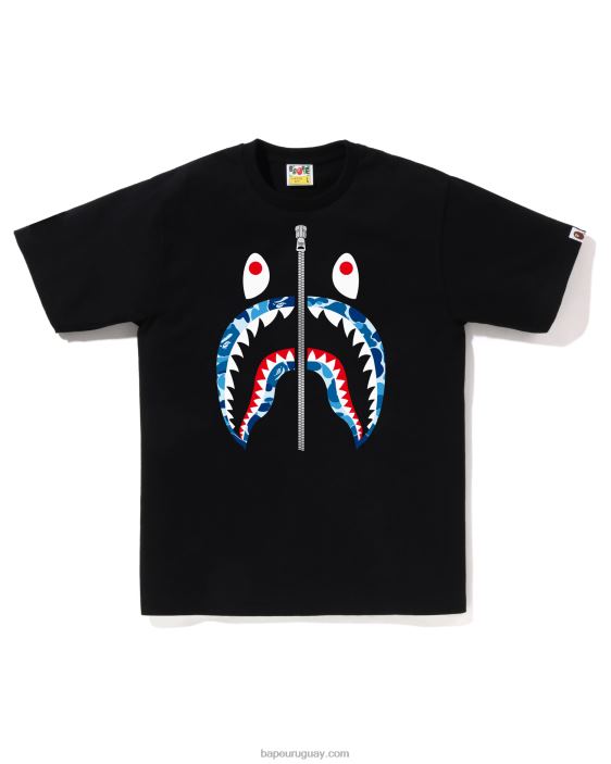 camiseta abc camuflaje tiburón hombres negro 26D8090 A Bathing Ape