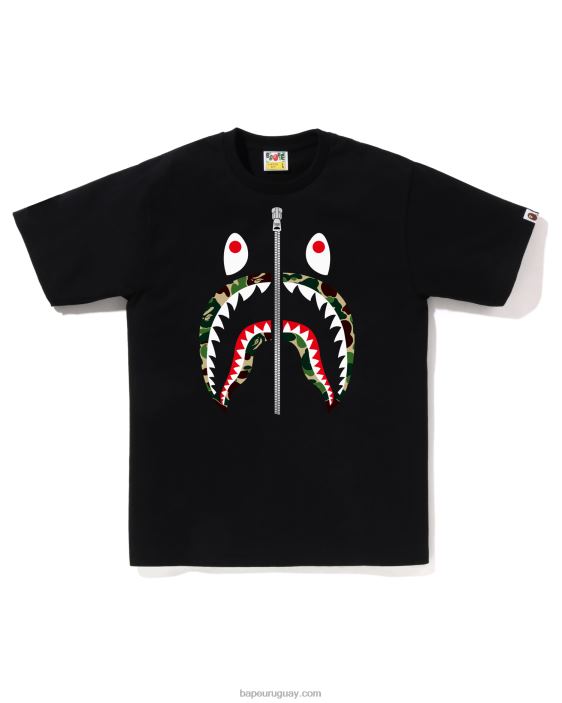 camiseta abc camuflaje tiburón hombres negro 26D8091 A Bathing Ape