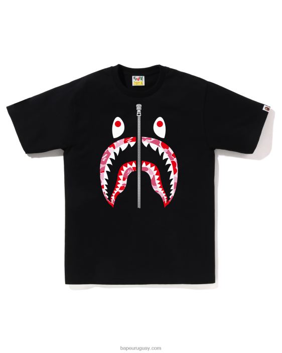 camiseta abc camuflaje tiburón hombres negro 26D8092 A Bathing Ape