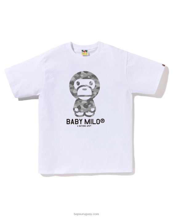 camiseta baby milo de panal de abeja hombres blanco 26D8049 A Bathing Ape