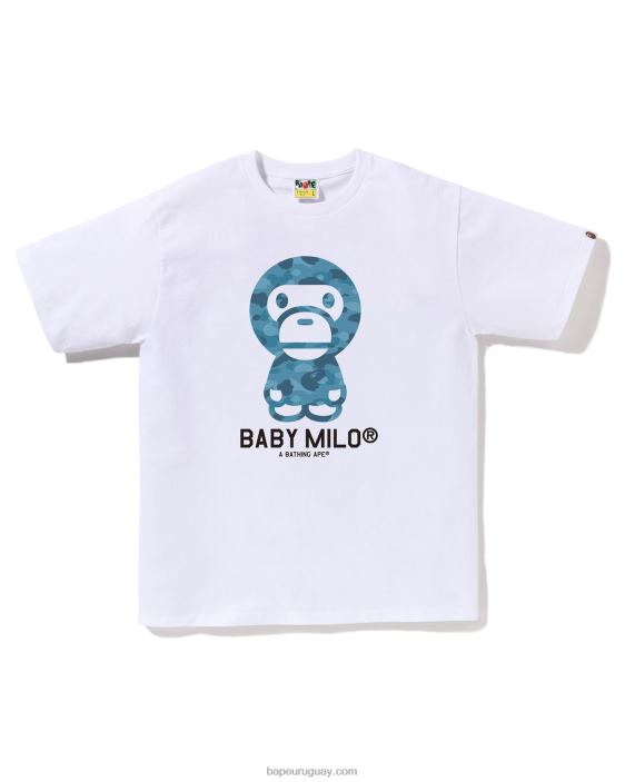 camiseta baby milo de panal de abeja hombres blanco 26D8050 A Bathing Ape