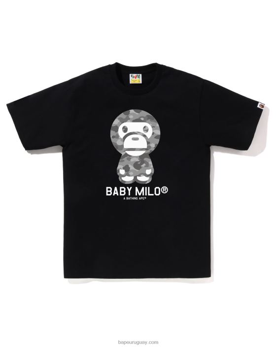 camiseta baby milo de panal de abeja hombres negro 26D8047 A Bathing Ape
