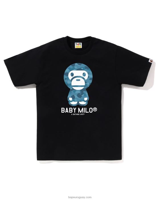 camiseta baby milo de panal de abeja hombres negro 26D8048 A Bathing Ape