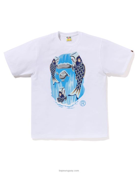 camiseta con cabeza de cascada koinobori hombres blanco 26D80112 A Bathing Ape
