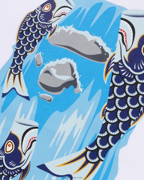 camiseta con cabeza de cascada koinobori hombres blanco 26D80112 A Bathing Ape