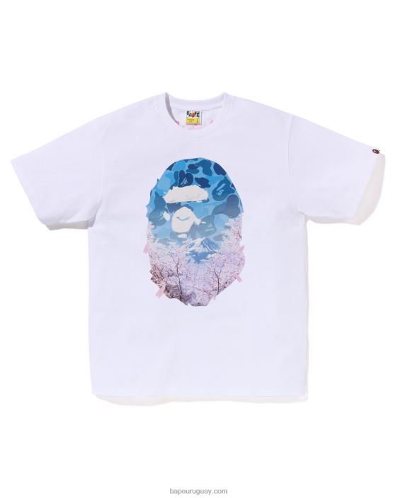 camiseta con cabeza de foto de sakura hombres blanco 26D80207 A Bathing Ape