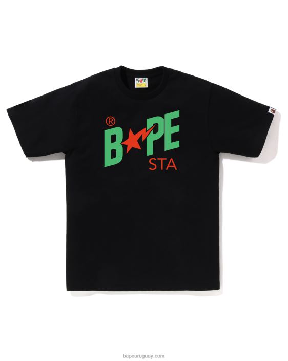 camiseta con logo de colores hombres negro 26D8040 A Bathing Ape