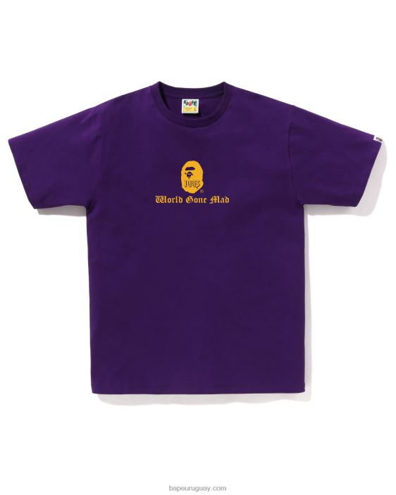 camiseta con logo hombres púrpura 26D8038 A Bathing Ape