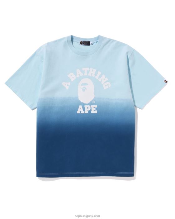 camiseta de ajuste relajado de graduación universitaria hombres azul 26D80175 A Bathing Ape