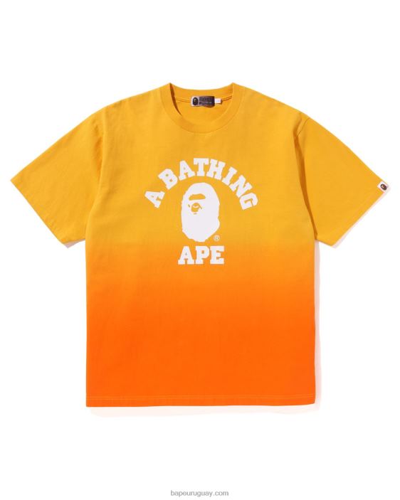 camiseta de ajuste relajado de graduación universitaria hombres naranja 26D80176 A Bathing Ape