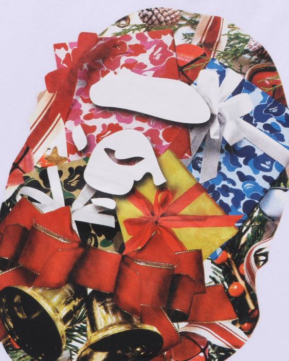 camiseta de cabeza de navidad hombres blanco 26D80148 A Bathing Ape