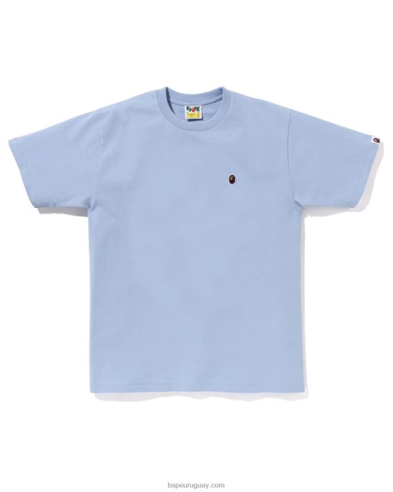 camiseta de cabeza de un punto hombres azul claro 26D8032 A Bathing Ape
