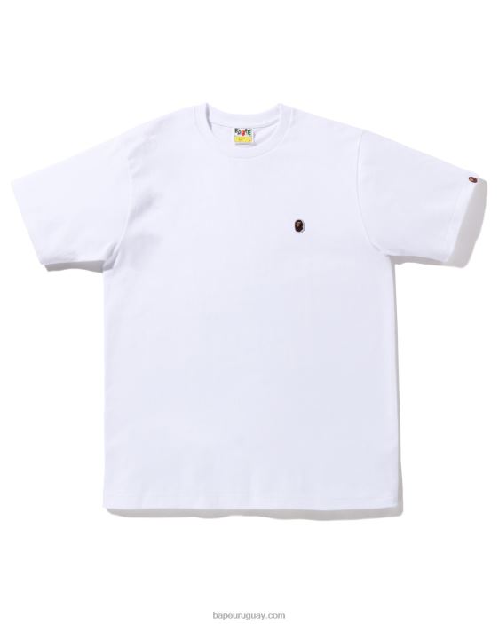 camiseta de cabeza de un punto hombres blanco 26D8035 A Bathing Ape