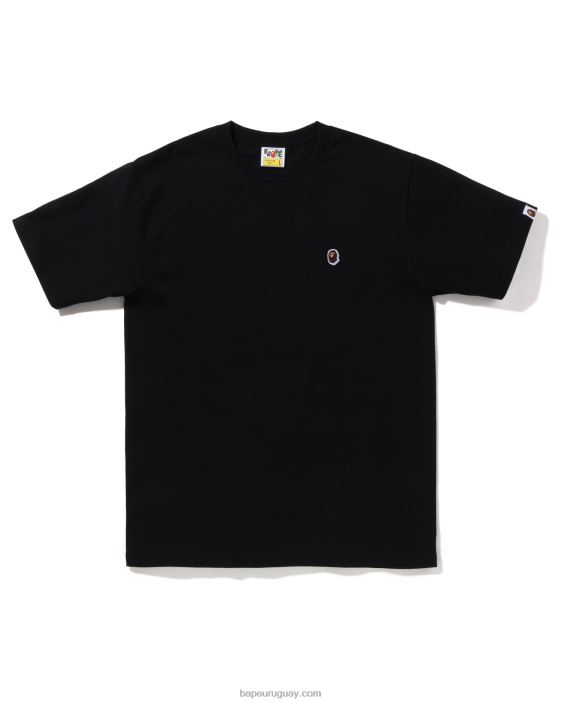 camiseta de cabeza de un punto hombres negro 26D8031 A Bathing Ape